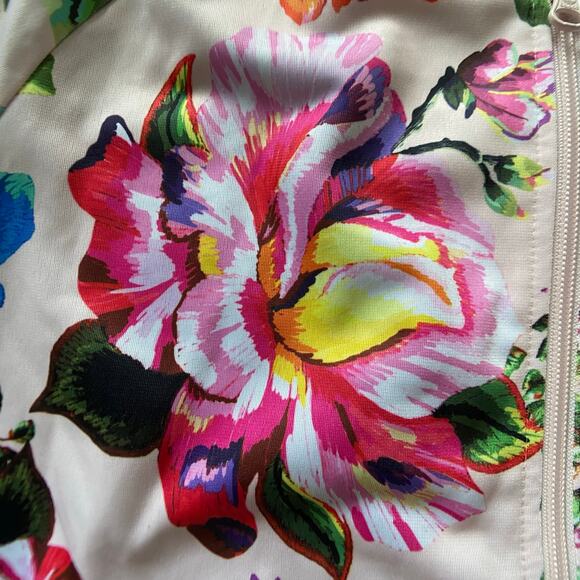 Adidas X Farm Rio Trefoil Floral Track Jacket Sz S Pink Black Full Zip - Picture 9 of 9